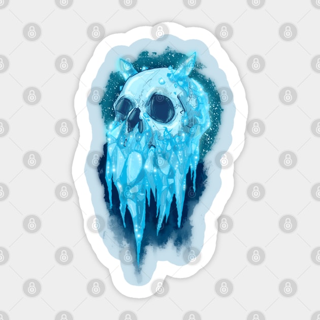 Elemental Skull Ice Sticker by LVBart